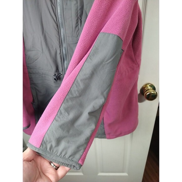 Woman Within L Fleece/Nylon Jacket Adjustable Waist Full Zip Pockets - Picture 7 of 9